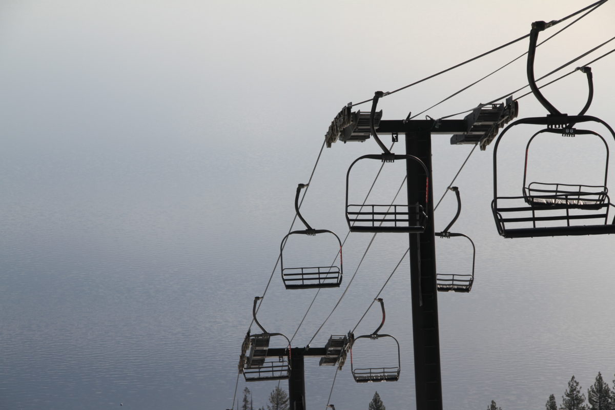 Chairlift with water in the background